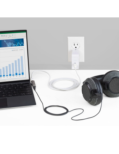StarTech.com Adattatore USB C di ricarica e audio - Alimentatore USB-C con porta USB-C Audio per cuffie - Caricabatterie USB Typ