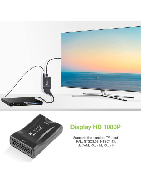 Techly IDATA SCART-HDMI3 convertitore video 1920 x 1080 Pixel