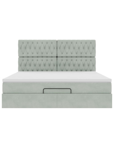 Struttura Letto Pouf con Materassi 160x200 cm in Velluto