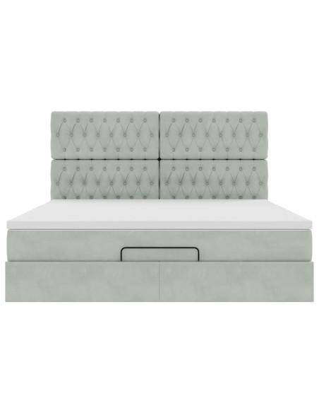 Struttura Letto Pouf con Materassi 160x200 cm in Velluto