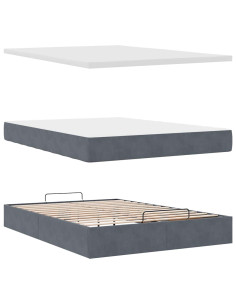 Struttura Letto Pouf con Materassi 140x200 cm in Velluto