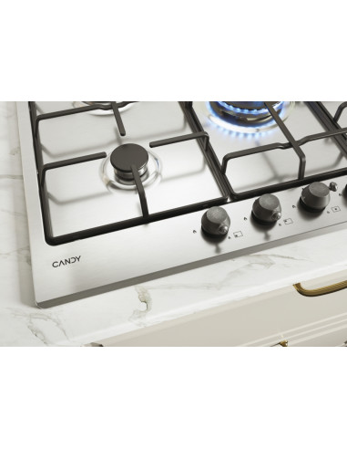 Candy Classic CHW74WTX Acciaio inox Da incasso 75 cm Gas 5 Fornello(i)