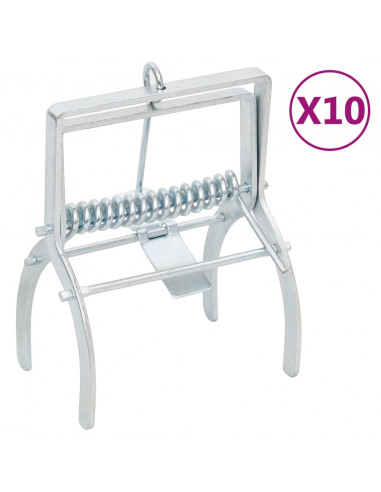 Trappole per Talpe 10 pz Argento Acciaio Zincato