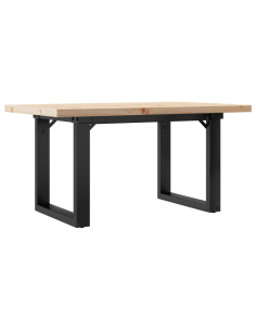 Tavolino Salotto Telaio a O 80x50x40,5cm Massello Pino e Ghisa