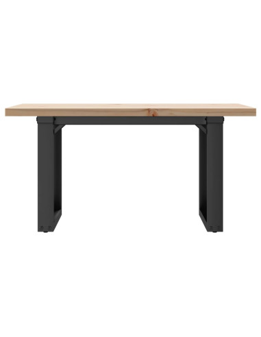 Tavolino Salotto Telaio a O 80x50x40,5cm Massello Pino e Ghisa