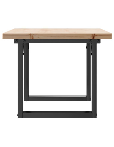 Tavolino Salotto Telaio a O 80x50x40,5cm Massello Pino e Ghisa