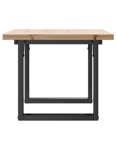 Tavolino Salotto Telaio a O 80x50x40,5cm Massello Pino e Ghisa