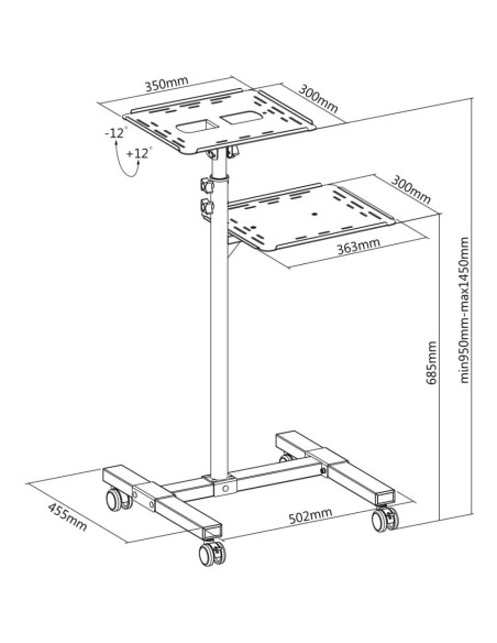 Techly ICA-TB TPM-10 supporto per laptop Nero