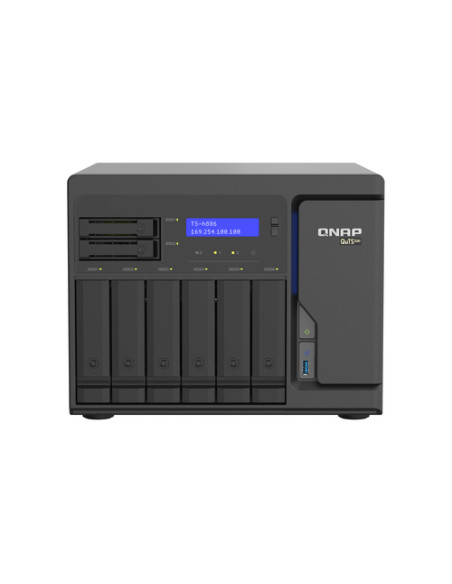 QNAP TS-h886 NAS Tower Intel® Xeon® D D-1602 8 GB DDR4 0 TB QuTS hero Nero