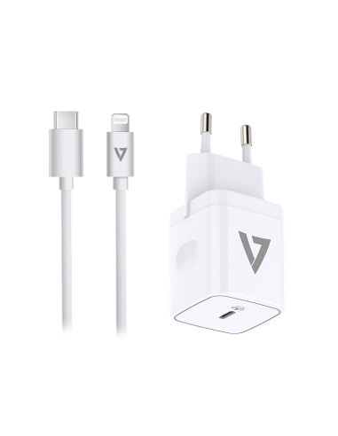 V7 ACUSBC20WPD-BDL-1E Caricabatterie per dispositivi mobili Universale Bianco AC Ricarica rapida Interno