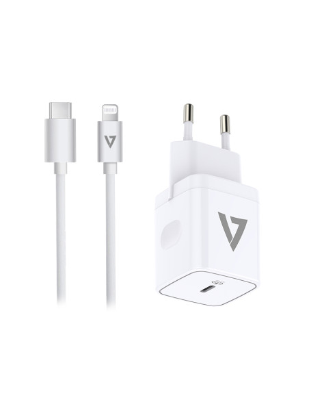 V7 ACUSBC20WPD-BDL-1E Caricabatterie per dispositivi mobili Universale Bianco AC Ricarica rapida Interno