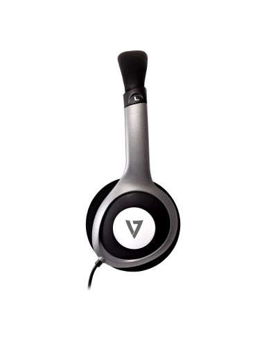V7 HA520-2EP cuffia e auricolare Cuffie Cablato A Padiglione MUSICA Nero, Argento