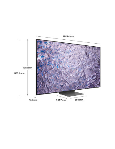 Samsung Series 8 TV QE85QN800CTXZT Neo QLED 8K, Smart TV 85" Processore Neural Quantum 8K, Dolby Atmos e OTS+, Titan Black 2023