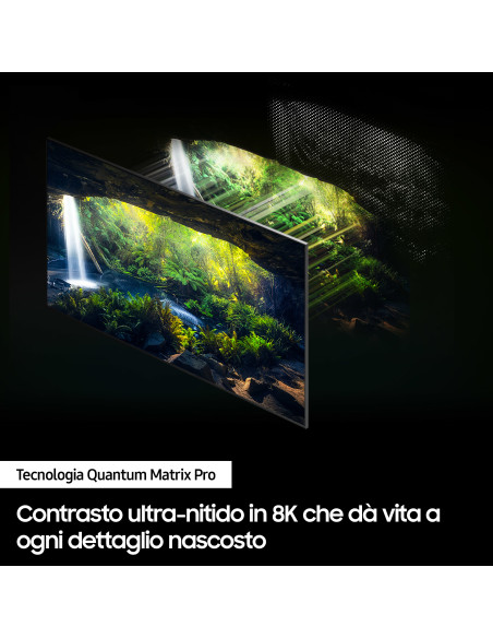 Samsung Series 8 TV QE85QN800CTXZT Neo QLED 8K, Smart TV 85" Processore Neural Quantum 8K, Dolby Atmos e OTS+, Titan Black 2023