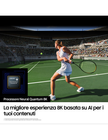 Samsung Series 8 TV QE85QN800CTXZT Neo QLED 8K, Smart TV 85" Processore Neural Quantum 8K, Dolby Atmos e OTS+, Titan Black 2023