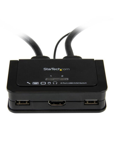 StarTech.com Switch KVM cavo HDMI USB 2 porte con audio e switch remoto – Alimentazione USB