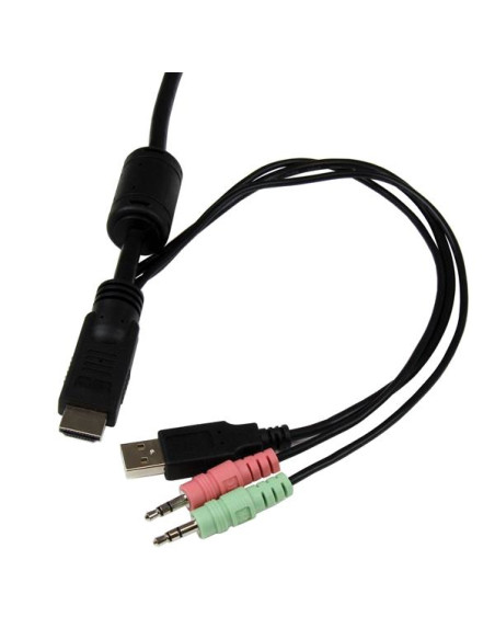 StarTech.com Switch KVM cavo HDMI USB 2 porte con audio e switch remoto – Alimentazione USB
