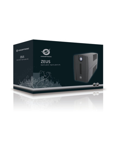Conceptronic ZEUS01ES gruppo di continuità (UPS) A linea interattiva 0,65 kVA 360 W 2 presa(e) AC