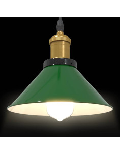 Lampada a Sospensione Regolabile E27 Verde Lucido Ø22cm Metallo