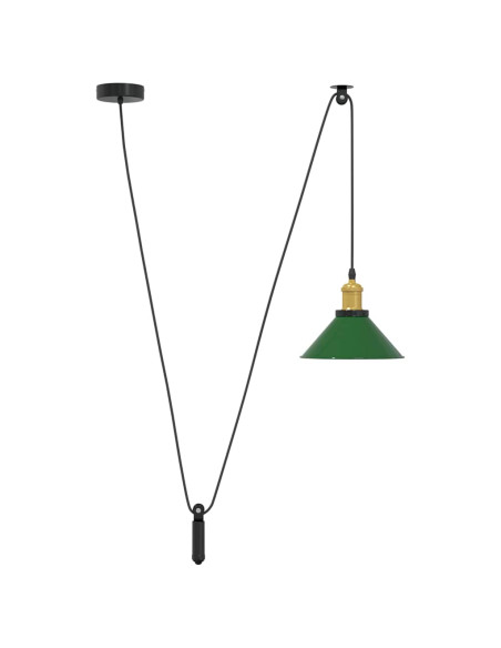 Lampada a Sospensione Regolabile E27 Verde Lucido Ø22cm Metallo