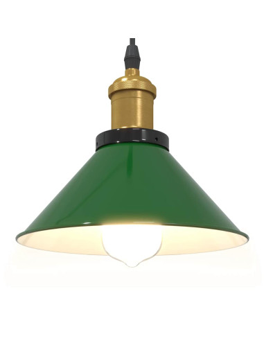 Lampada a Sospensione Regolabile E27 Verde Lucido Ø22cm Metallo