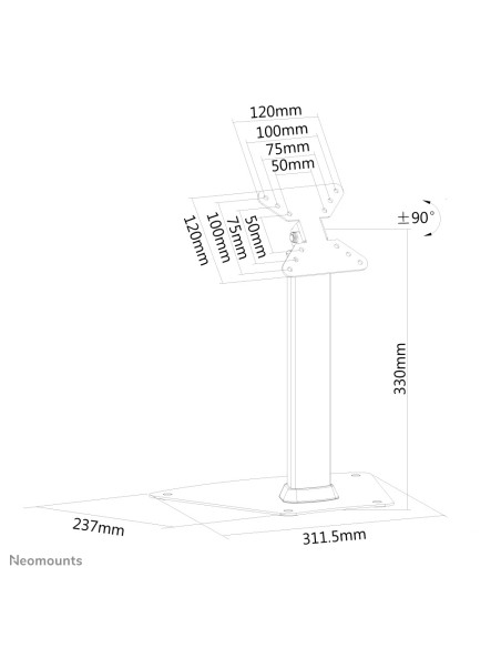 Neomounts FPMA-D1500SILVER Supporto per monitor 10-32"