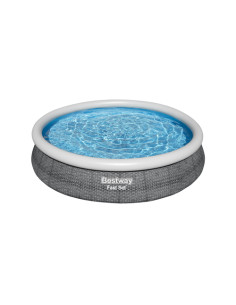 Bestway Fast Set 57445 piscina fuori terra Piscina con bordi/gonfiabile Piscina rotonda Grigio, Bianco