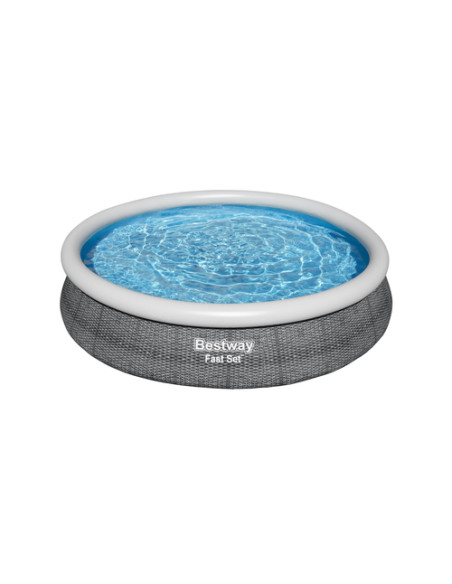 Bestway Fast Set 57445 piscina fuori terra Piscina con bordi/gonfiabile Piscina rotonda Grigio, Bianco