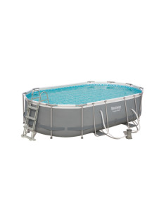 Bestway Power Steel 56448 piscina fuori terra Piscina con bordi Piscina ovale 10949 L Blu, Grigio