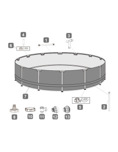 Bestway 5618Y piscina fuori terra Piscina con bordi Piscina rotonda 23062 L Grigio 2