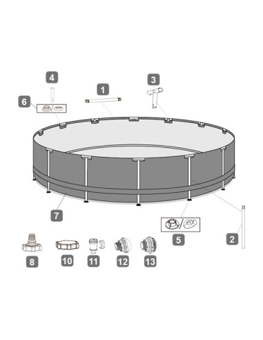 Bestway 5618Y piscina fuori terra Piscina con bordi Piscina rotonda 23062 L Grigio