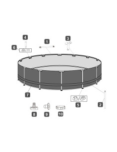 Bestway 5619D piscina fuori terra Piscina con bordi Piscina rotonda 15232 L Grigio 2