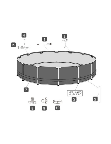 Bestway 5619D piscina fuori terra Piscina con bordi Piscina rotonda 15232 L Grigio