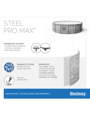 Bestway 5619D piscina fuori terra Piscina con bordi Piscina rotonda 15232 L Grigio