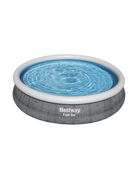 Bestway Fast Set 57445 piscina fuori terra Piscina con bordi/gonfiabile Piscina rotonda Grigio, Bianco