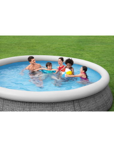 Bestway Fast Set 57445 piscina fuori terra Piscina con bordi/gonfiabile Piscina rotonda Grigio, Bianco