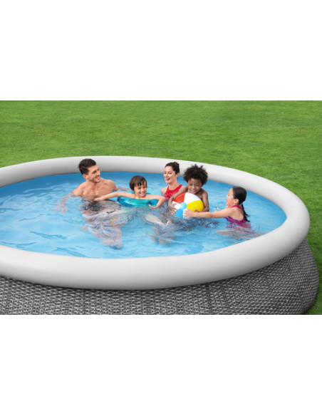 Bestway Fast Set 57445 piscina fuori terra Piscina con bordi/gonfiabile Piscina rotonda Grigio, Bianco