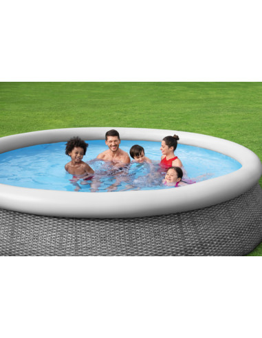 Bestway Fast Set 57445 piscina fuori terra Piscina con bordi/gonfiabile Piscina rotonda Grigio, Bianco