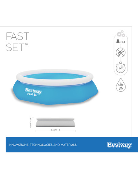 Bestway Fast Set Piscina Autoportante Rotonda mis. 244xh61 cm