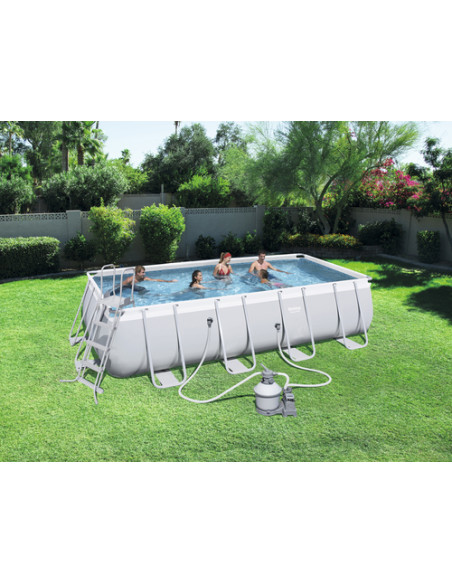 Bestway Power Steel Piscina mis.549x274x122 cm, pvc/tritech, effetto mosaico interno, include filtro a sabbia, copertura, scalet