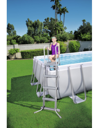 Bestway Power Steel Piscina mis.549x274x122 cm, pvc/tritech, effetto mosaico interno, include filtro a sabbia, copertura, scalet