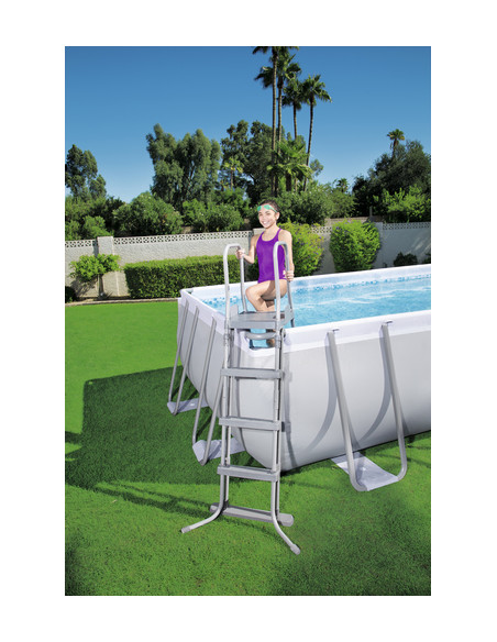 Bestway Power Steel Piscina mis.549x274x122 cm, pvc/tritech, effetto mosaico interno, include filtro a sabbia, copertura, scalet