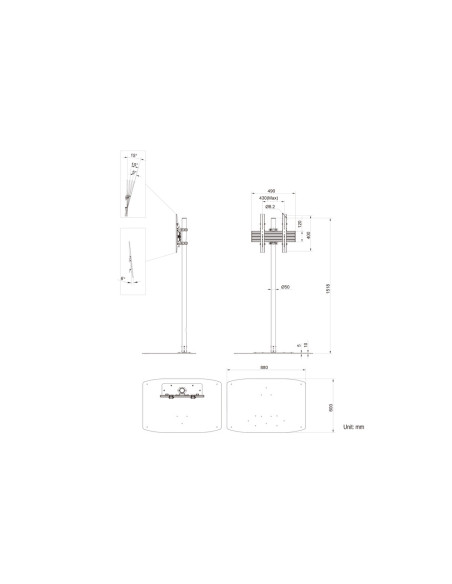 Multibrackets 8946 Supporto per display espositivi 165,1 cm (65") Nero
