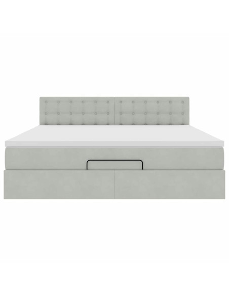 Struttura Letto Pouf con Materasso 160x200 cm in Velluto