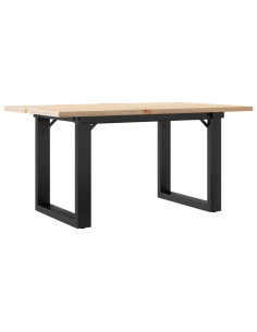 Tavolino da Salotto Telaio a O 80x50x40cm Massello Pino e Ghisa