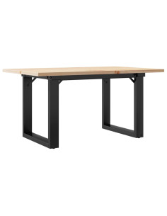 Tavolino da Salotto Telaio a O 80x50x40cm Massello Pino e Ghisa 2