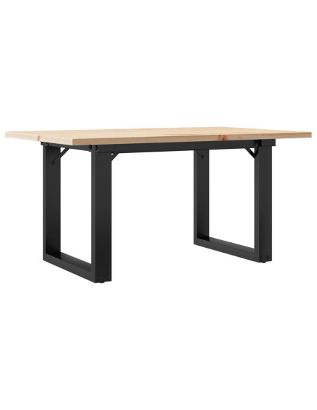 Tavolino da Salotto Telaio a O 80x50x40cm Massello Pino e Ghisa