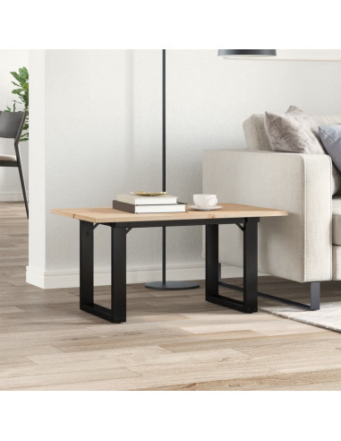 Tavolino da Salotto Telaio a O 80x50x40cm Massello Pino e Ghisa