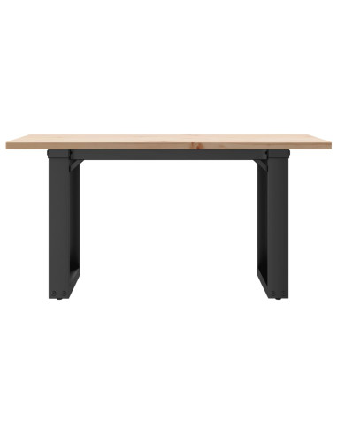 Tavolino da Salotto Telaio a O 80x50x40cm Massello Pino e Ghisa