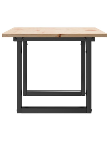 Tavolino da Salotto Telaio a O 80x50x40cm Massello Pino e Ghisa